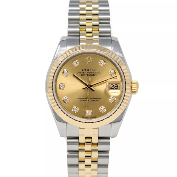 2013 ROLEX DATEJUST, CHAMPAGNE DIAMOND DIAL