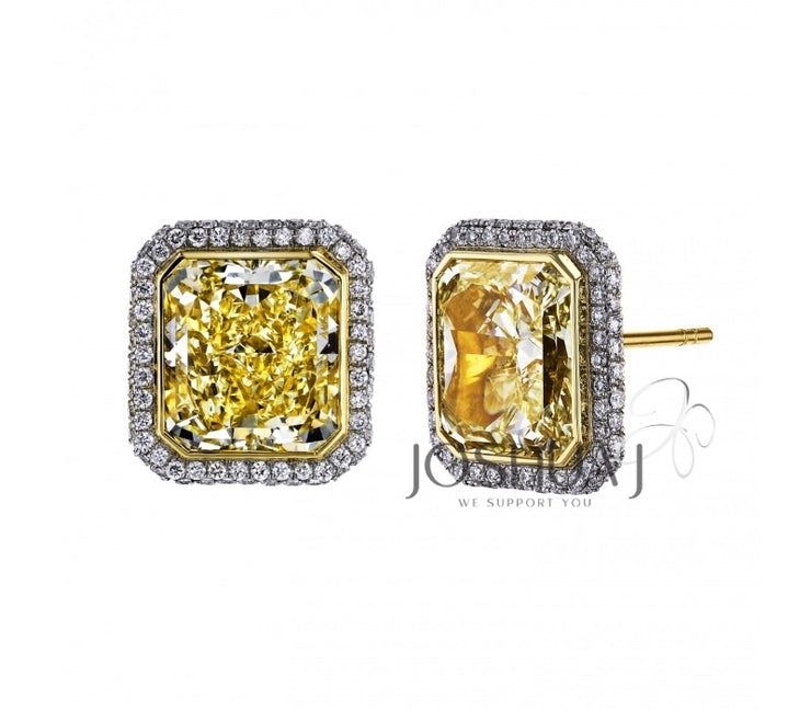 YELLOW DIAMOND POST EARRINGS