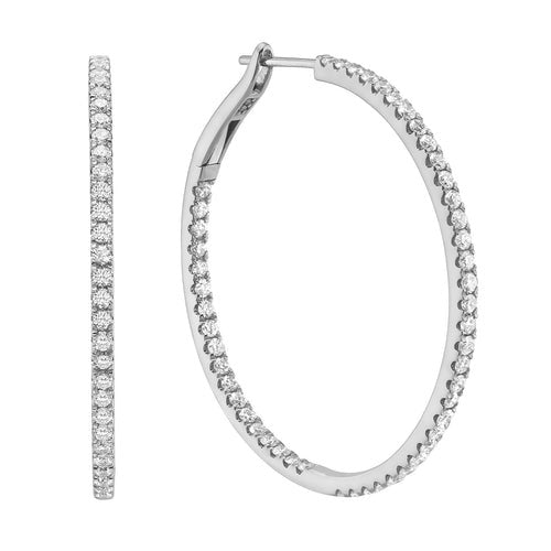 DIAMOND IN & OUT HOOP EARRINGS - 1 3/4 CT