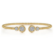 Gabriel & Co - Beaded Diamond Bangle Bracelet