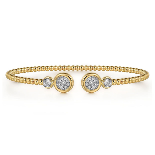 Gabriel & Co - Beaded Diamond Bangle Bracelet