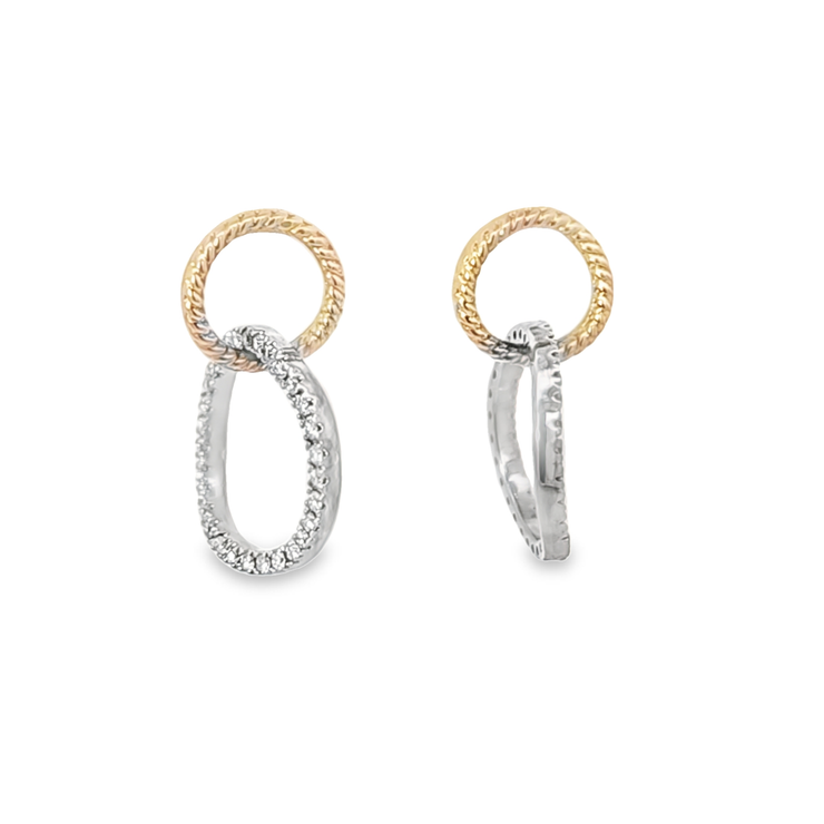 INTERLOCKING CIRCLE DIAMOND DANGLE EARRINGS