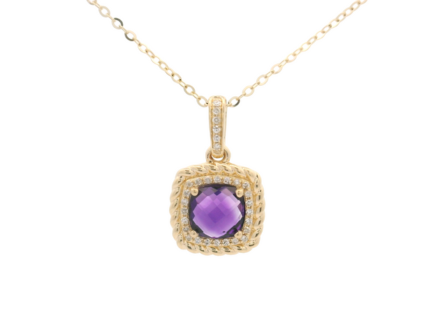 AMETHYST & DIAMOND PENDANT