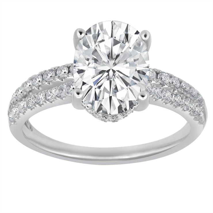 DIAMOND WEDDING SET – 4 CT OVAL CENTER