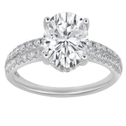 Diamond Wedding Set - 3 Ct Oval Center