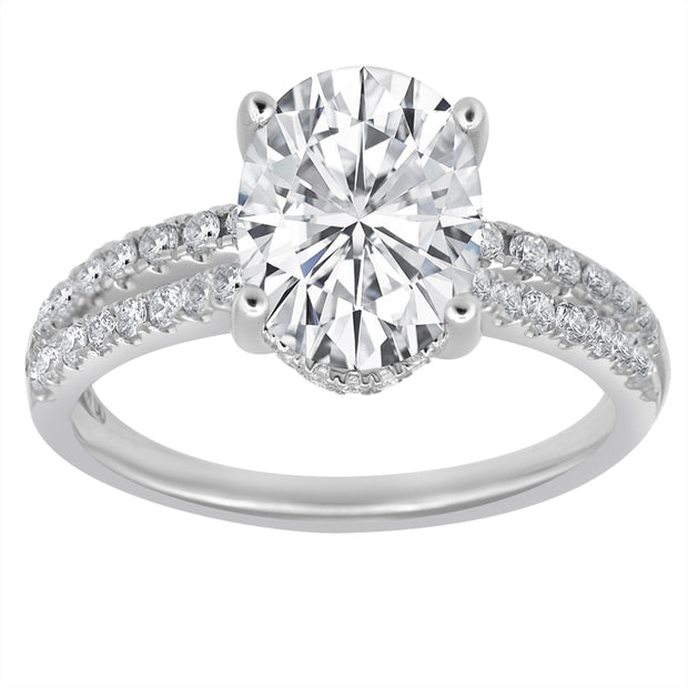 DIAMOND WEDDING SET – 3 CT OVAL CENTER