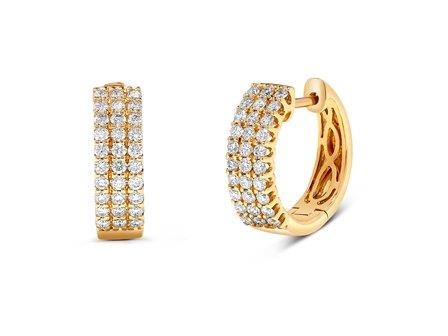 PAVE HUGGIE HOOP EARRINGS - 1/2 CT