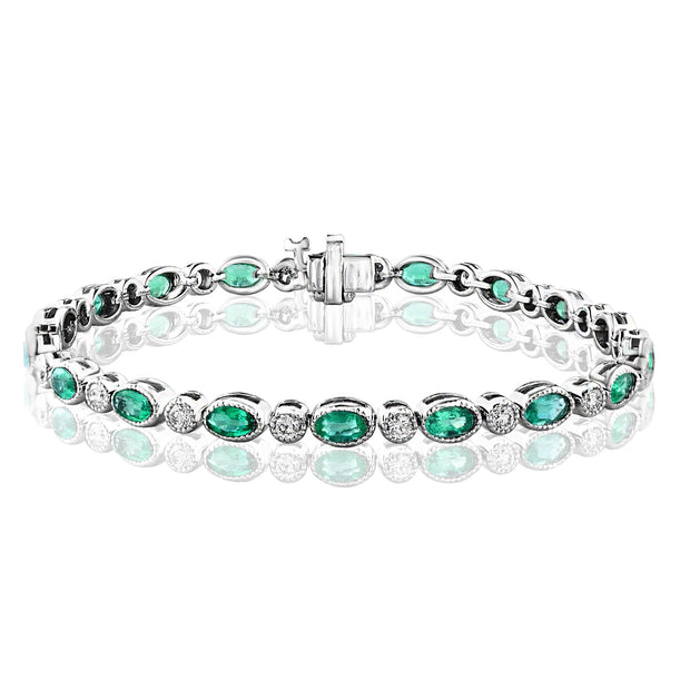 EMERALD & DIAMOND TENNIS BRACELET