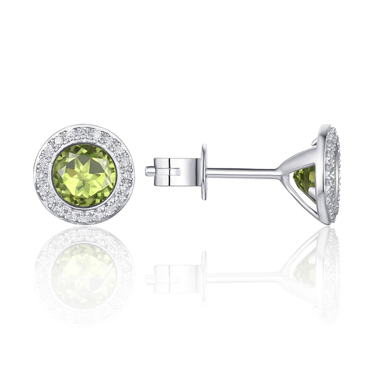 LUVENTE – PERIDOT & DIAMOND POST EARRINGS