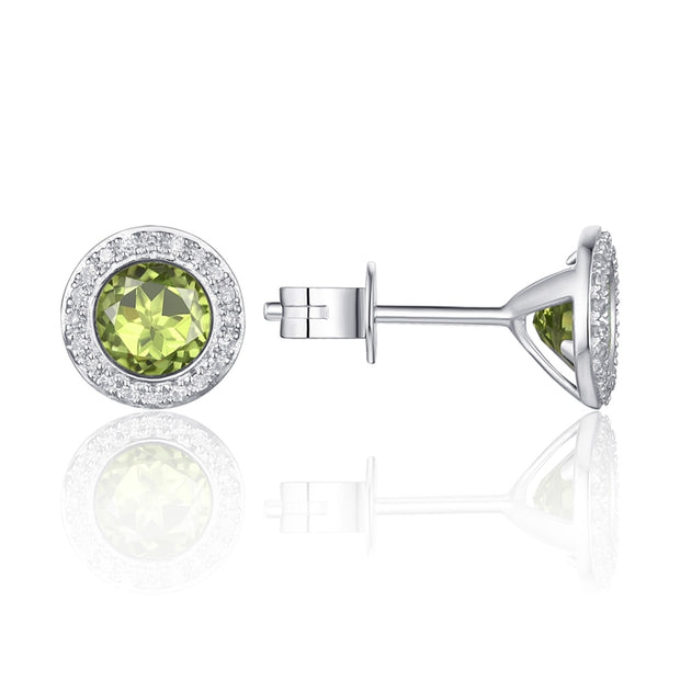 LUVENTE – PERIDOT & DIAMOND POST EARRINGS