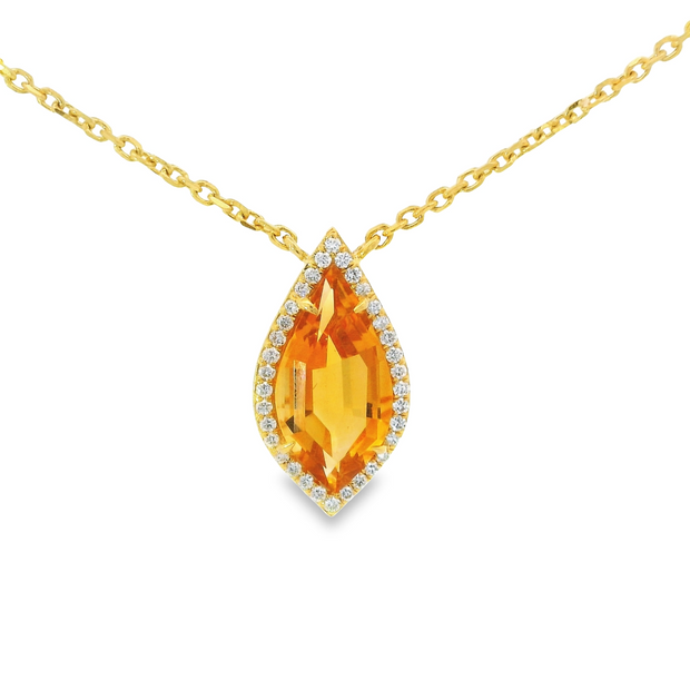 CITRINE & DIAMOND PENDANT