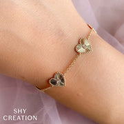 Shy Creation - Fluted Heart Diamond Bracelet