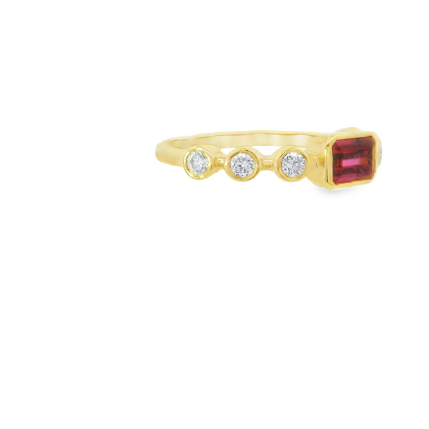 RUBELLITE TOURMALINE & DIAMOND RING