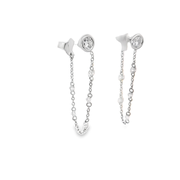 FLOATING DIAMOND CHAIN EARRINGS