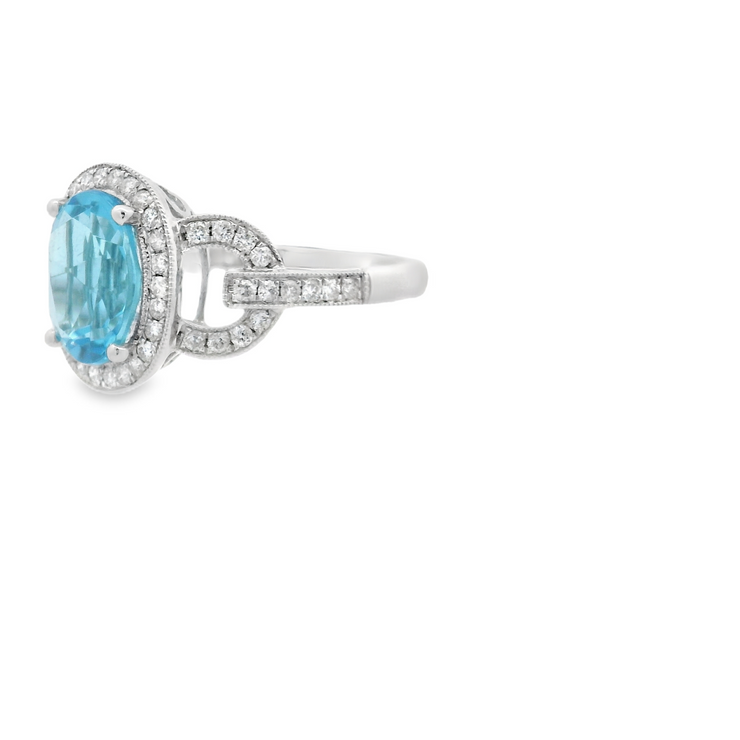 BLUE TOPAZ & DIAMOND RING