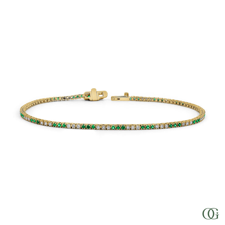 EMERALD & DIAMOND TENNIS BRACELET