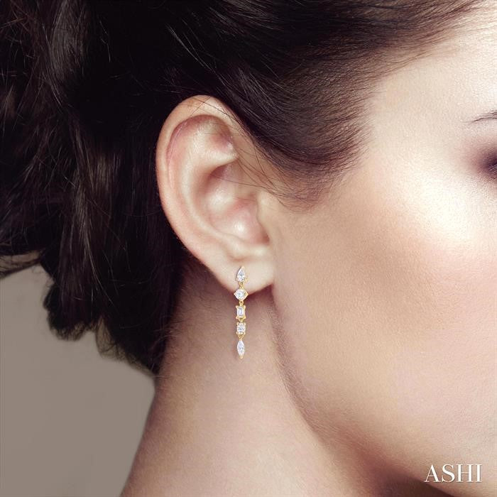 Ashi - Multi Shape Diamond Dangle Earrings