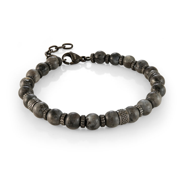 STAINLESS STEEL GRAY STONE BRACELET