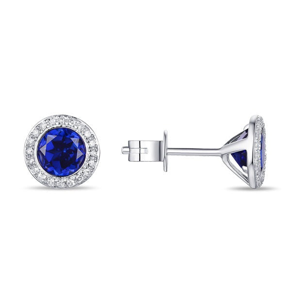 LUVENTE - SAPPHIRE & DIAMOND POST EARRINGS