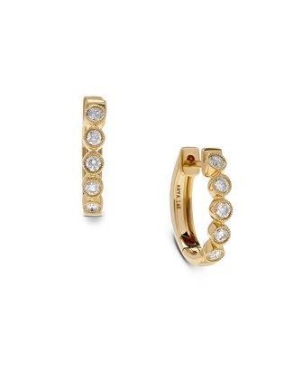 BEZEL SET OVAL HOOP EARRINGS