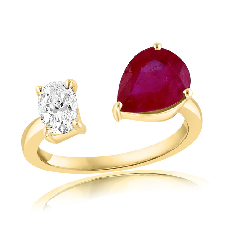 OPEN RUBY & DIAMOND RING