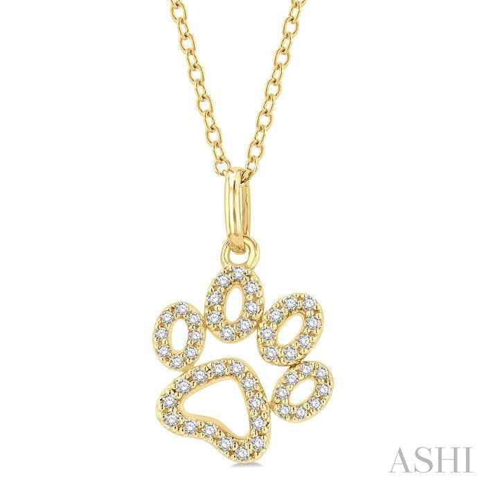 ASHI - DIAMOND DOG PAWPRINT PENDANT