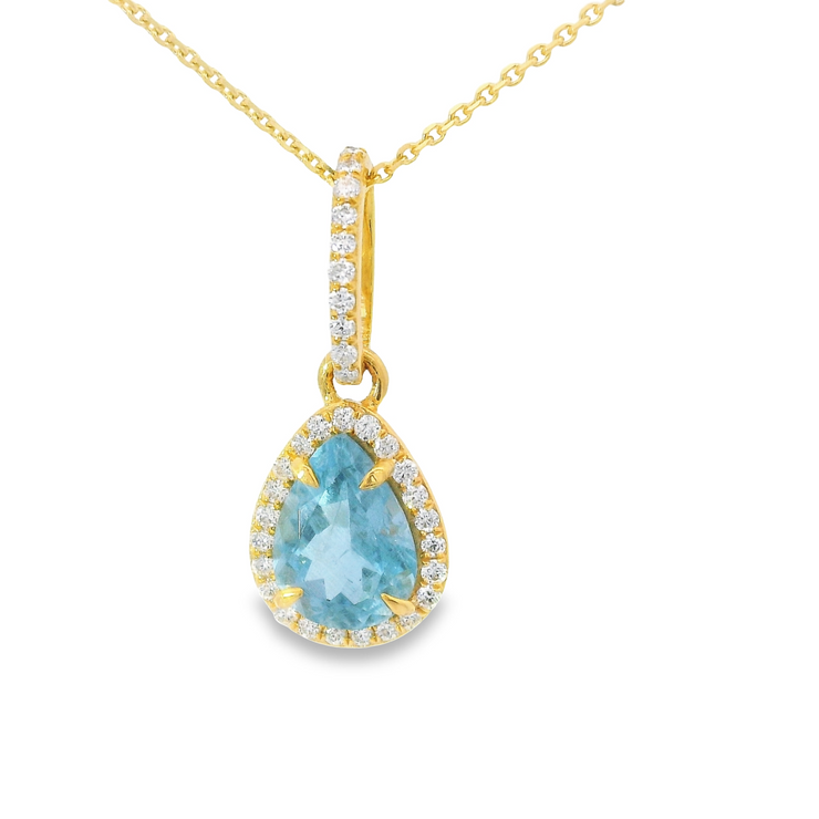 AQUAMARINE & DIAMOND PENDANT