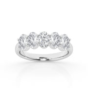 5 Stone Oval Lab Grown Diamond Wedding/Anniversary Band