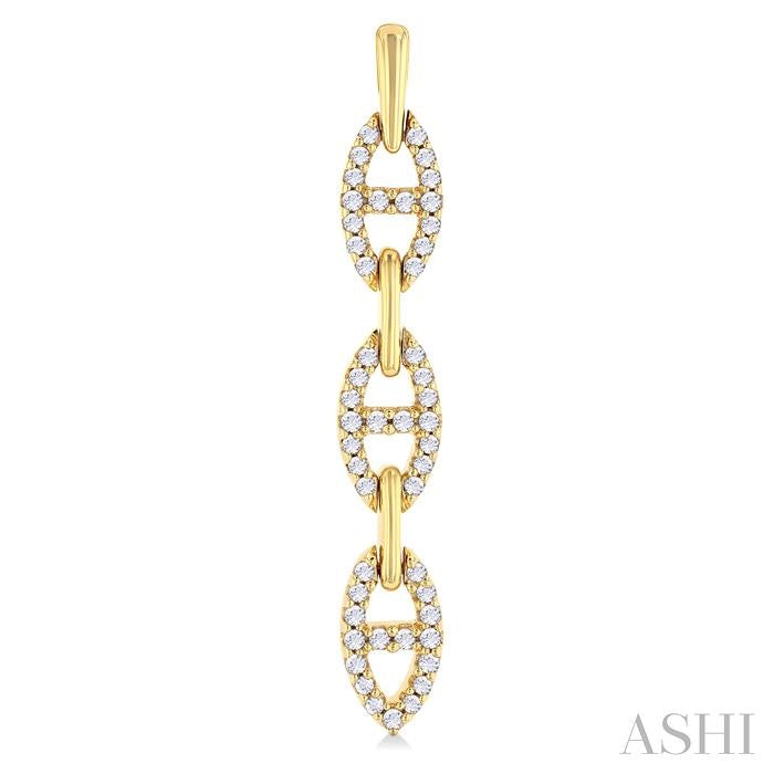 PAVE DIAMOND MARINER LINK DANGLE EARRINGS