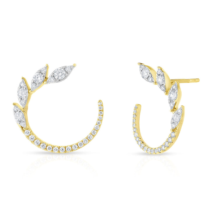 URBAETIS - DIAMOND ILLUSION MARQUISE GARLAND HOOP EARRINGS