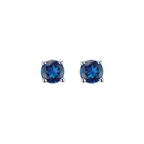 WHITE GOLD BLUE SAPPHIRE STUD EARRINGS