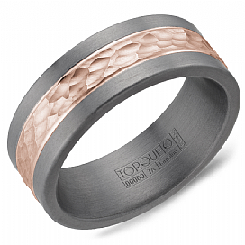 CROWN RING – TANTALUM & ROSE GOLD BAND