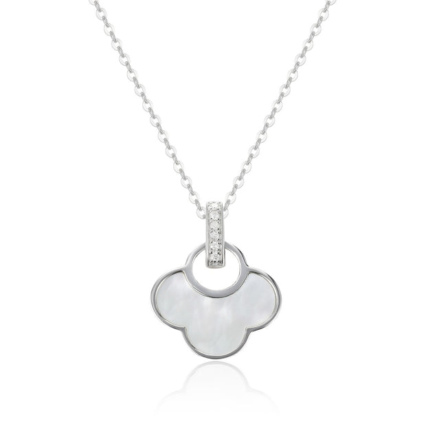 LUVENTE - WHITE MOTHER OF PEARL CLOVER PENDANT