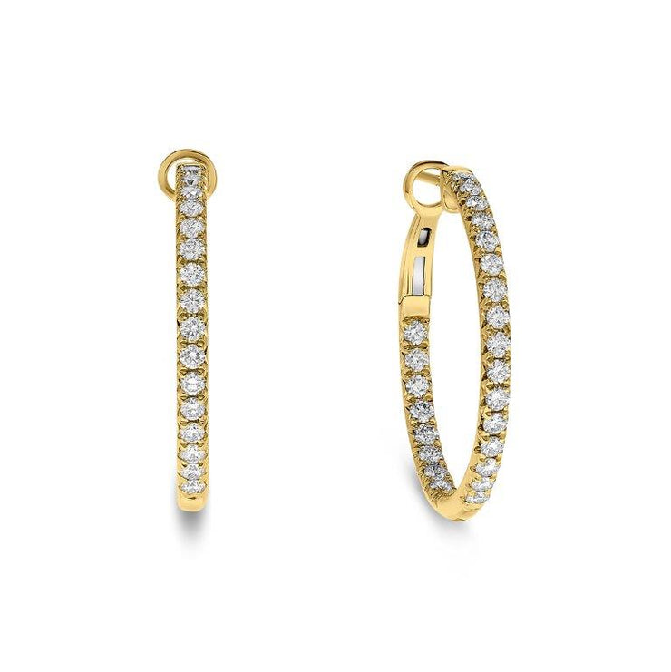 DIAMOND IN & OUT HOOP EARRINGS - 1 CT