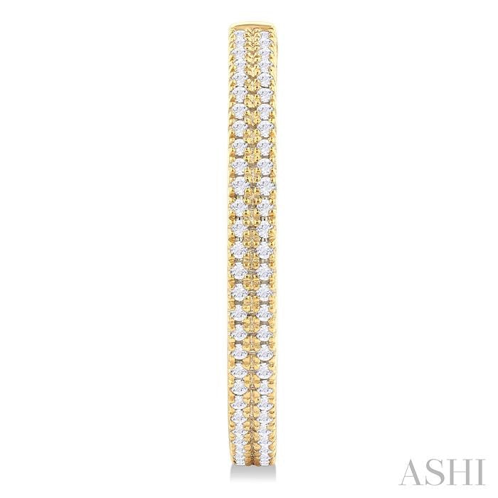 ASHI - PAVE DIAMOND POST HOOP EARRINGS - 1/3 CT