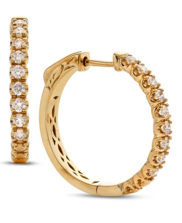 DIAMOND HOOP EARRINGS - 2/3 CT