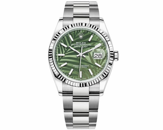 2022 ROLEX DATEJUST - GREEN PALM DIAL