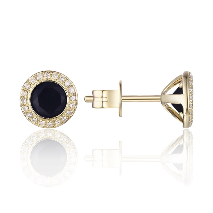 LUVENTE – BLACK ONYX & DIAMOND POST EARRINGS