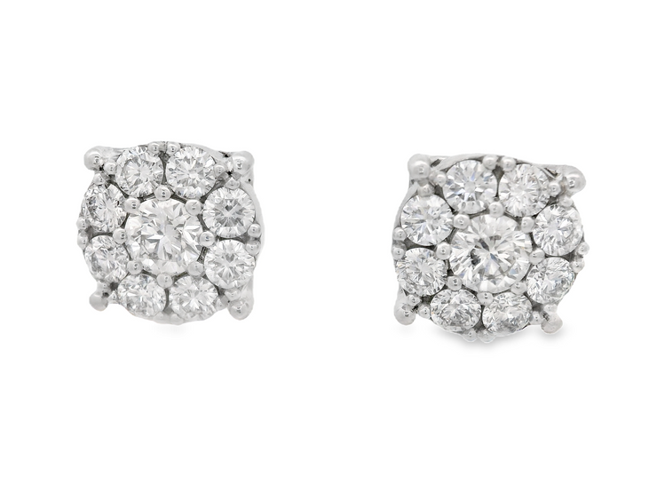 DIAMOND CLUSTER POST EARRINGS