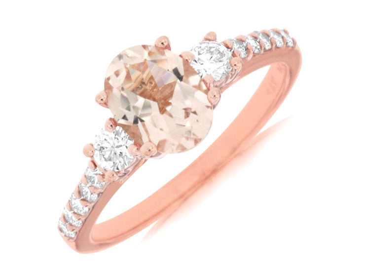 MORGANITE & DIAMOND RING