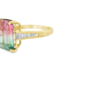 WATERMELON TOURMALINE & DIAMOND RING