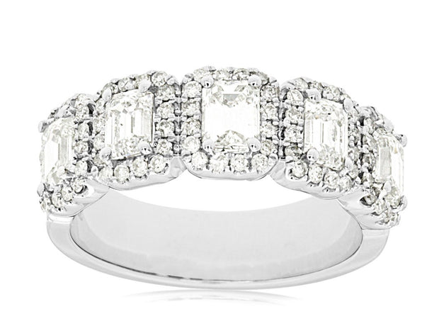 DIAMOND 5 STONE HALO RING