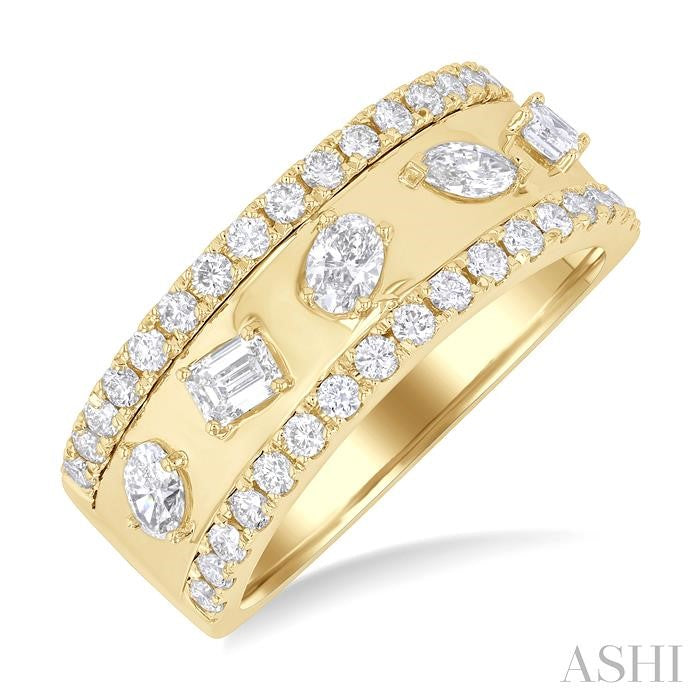 WIDE BAND DIAMOND RING