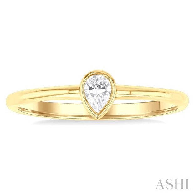 ASHI - PEAR DIAMOND SOLITAIRE RING