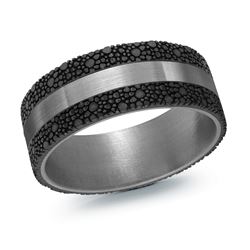 MALO - MENS TANTALUM & BLACK CARBON FIBER WEDDING BAND