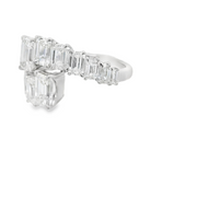 EMERALD CUT DIAMOND BYPASS RING