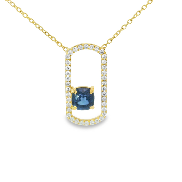 SAPPHIRE & DIAMOND NECKLACE