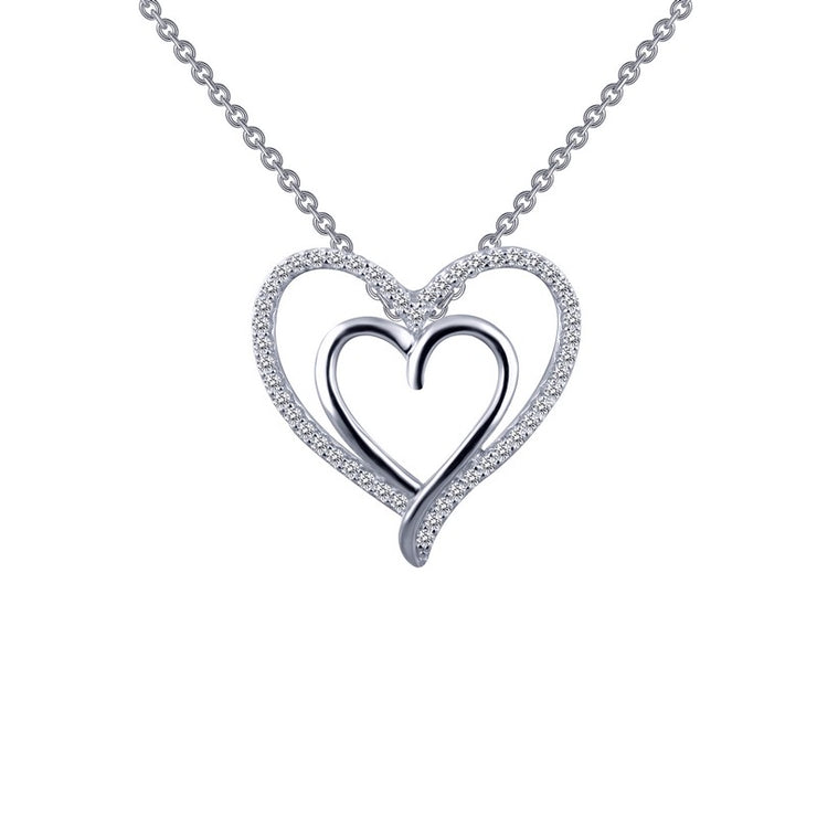 LAFONN- DOUBLE HEART PENDANT NECKLACE