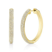 Shy Creation - Pave Diamond Hoop Earrings