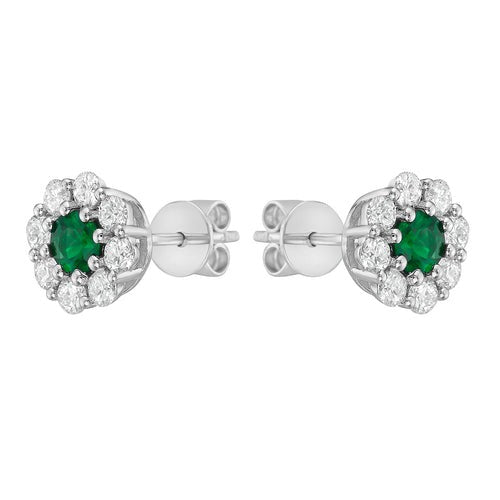 EMERALD & DIAMOND POST EARRINGS